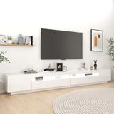 vidaXL Tv-meubel met LED-verlichting 300x35x40 cm hoogglans wit