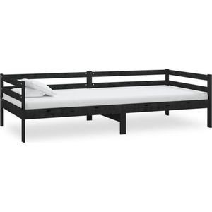 vidaXL Bedbank massief grenenhout zwart 90x200 cm