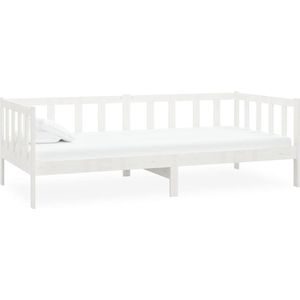 VidaXL Bedbank Massief Grenenhout Wit 90x200 cm