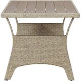 Tuintafel 120x70x66 cm Poly Rattan Grijs