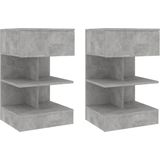 vidaXL-Nachtkastjes-2-st-40x35x65-cm-spaanplaat-betongrijs