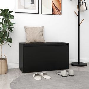 Flurbank 80x40x45 cm Schwarz Holzwerkstoff Vidaxl