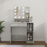 VidaXL Kaptafel met LED-verlichting - Betongrijs - 86,5x35x136 cm