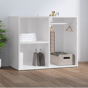 vidaXL Kledingkast - Hoogglans Wit - Bewerkt Hout - 80x40x65 cm