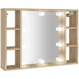 vidaXL-Spiegelkast-met-LED-verlichting-76x15x55-cm-sonoma-eikenkleurig