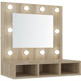 VidaXL Spiegelkast met LED-verlichting 60x31,5x62 cm - Sonoma Eikenkleur