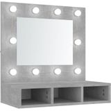 vidaXL Spiegelkast met LED-verlichting 60x31,5x62 cm betongrijs