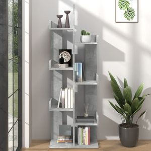 VidaXL Boekenkast 48x25,5x140 cm Spaanplaat Betongrijs