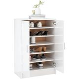 VidaXL Schoenenkast 60x35x92 cm - Hoogglans Wit