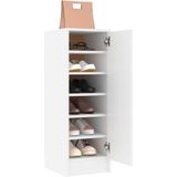 vidaXL - Schoenenkast - Wit - Bewerkt Hout