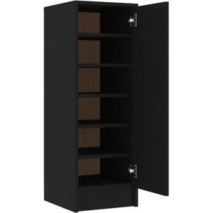 vidaXL Schuhschrank Schwarz 32x35x92 cm Holzwerkstoff