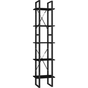 vidaXL-Boekenkast-met-5-schappen-40x30x175-cm-grenenhout-zwart
