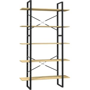 vidaXL-Boekenkast-met-5-schappen-100x30x175-cm-massief-grenenhout