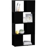 VidaXL Boekenkast/Kamerscherm 60x24x124,5 cm Spaanplaat Zwart