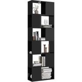 vidaXL-Boekenkast/kamerscherm-60x24x186-cm-hoogglans-zwart