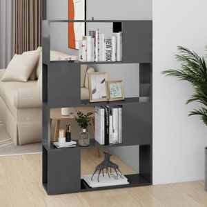 Bücherregal Raumteiler Hochglanz-Grau 80x24x124,5 cm vidaXL
