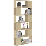 VidaXL Boekenkast/Kamerscherm 80x24x186 cm Spaanplaat Sonoma Eiken