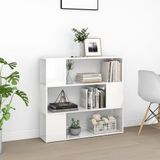 VidaXL Boekenkast/Kamerscherm 100x24x94 cm Hoogglans Wit