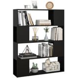 VidaXL Boekenkast/Kamerscherm 100x24x124 cm Zwart