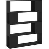 vidaXL Bücherregal Raumteiler Schwarz 100x24x124 cm