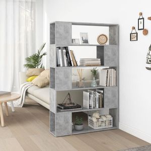 vidaXL Boekenkast - Betongrijs - Bewerkte Hout