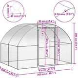 vidaXL Outdoor-Hühnerstall 3x2x2 m Verzinkter Stahl