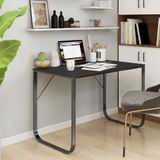 vidaXL Computerbureau - Zwart - Spaanplaat en Gepoedercoat Metaal - 110x60 cm