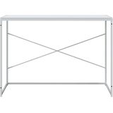 vidaXL Computerbureau - Wit - Bewerkt Hout en Gepoedercoat Metaal