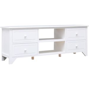 Jinlefu - TV-Schrank Weiß 108x30x40 cm Massivholz Paulownia vidaXL