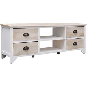 vidaXL TV-Schrank 108x30x40 cm Massivholz Paulownia