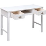 VidaXL Bureau 108x45x76 cm Massief Paulowniahout Wit