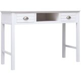 VidaXL Bureau 108x45x76 cm Massief Paulowniahout Wit