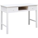 VidaXL Bureau 108x45x76 cm Massief Paulowniahout Wit