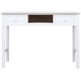 VidaXL Bureau 108x45x76 cm Massief Paulowniahout Wit