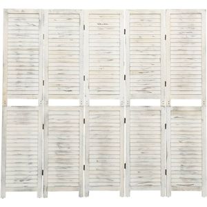 vidaXL-Kamerscherm-met-5-panelen-178,5x166-cm-massief-hout-antiekwit