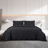 vidaXL Bettwäsche-Set Schwarz 225x220 cm Leichte Mikrofaser