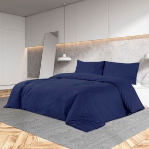Vidaxl - Bettwäsche-Set Marineblau 220x240 cm Leichte Mikrofaser
