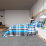 vidaXL Bettwäsche-Set Blau und Grau 220x240 cm Baumwolle