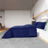 vidaXL Bettwäsche-Set Marineblau 260x240 cm Baumwolle
