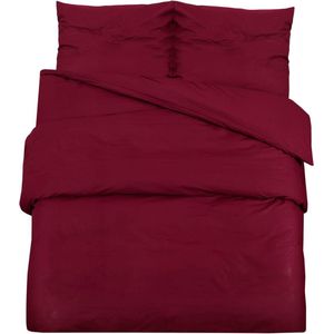 vidaXL Bettwäsche-Set Bordeauxrot 240x220 cm Baumwolle