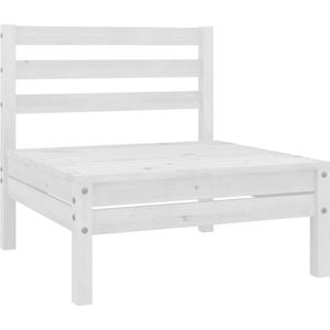 Garten-Mittelsofa Weiß Massivholz Kiefer Vidaxl