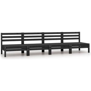 Garten-Mittelsofas 4 Stk. Schwarz Massivholz Kiefer Vidaxl