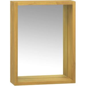 Spiegelkast - Teakhout - Glazen Spiegel - Wandmontage