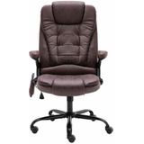 vidaXL Massagekantoorstoel - Donkerbruin - Kunstsuède - Ergonomisch Ontwerp