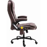 vidaXL Massagekantoorstoel - Donkerbruin - Kunstsuède - Ergonomisch Ontwerp