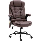 vidaXL Massagekantoorstoel - Donkerbruin - Kunstsuède - Ergonomisch Ontwerp
