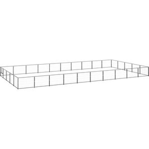 vidaXL Hundezwinger Schwarz 50 m² Stahl