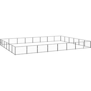 vidaXL Hundezwinger Schwarz 48 m² Stahl