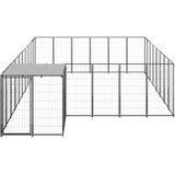 vidaXL - Hondenkennel - 15,73 - m² - staal - zwart