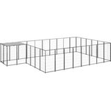 vidaXL - Hondenkennel - 15,73 - m² - staal - zwart